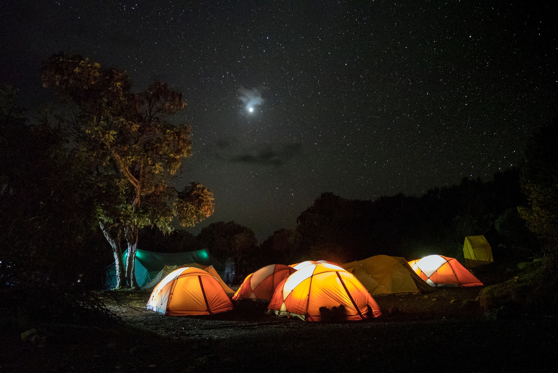 Tents for Kilimajaro hikers, Tanzania